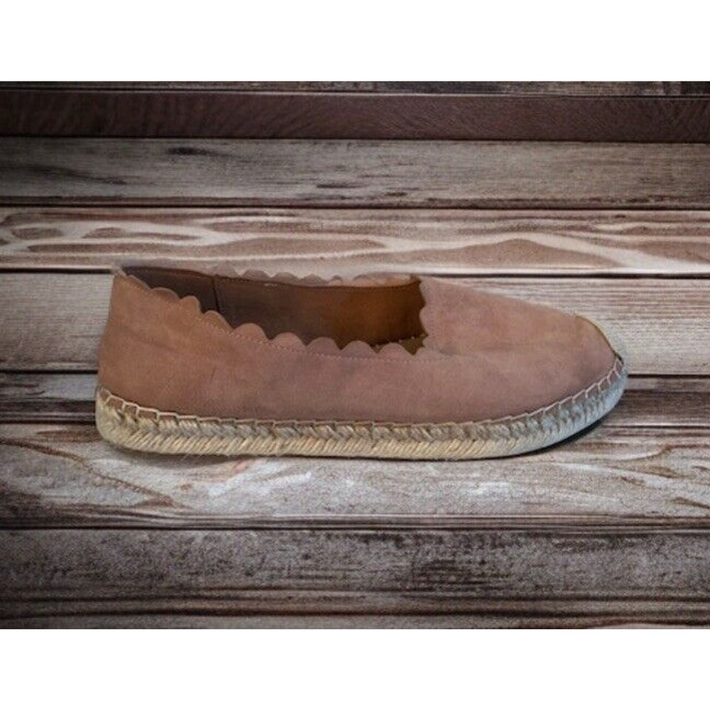 CROWN VINTAGE BRAE Espadrille Platform Slip On TAUPE Suede Size 10